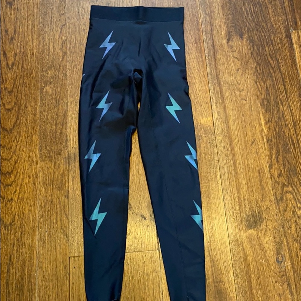 Ultracor leggings. Black- iridescent bolts XS
